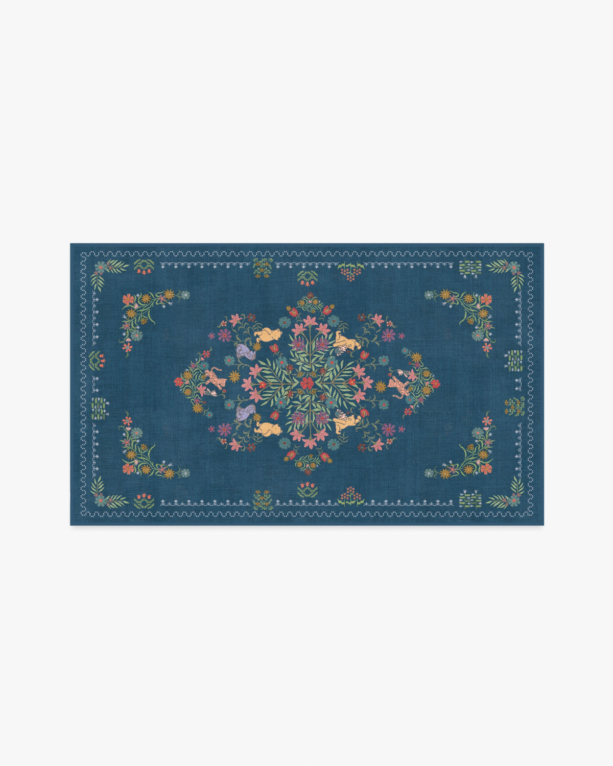 Friendship Garden Blue Multicolor Rug