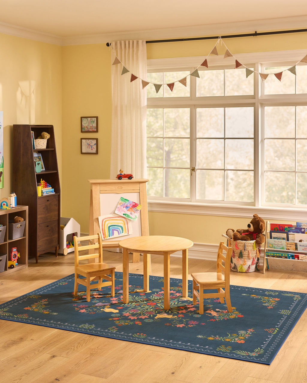 Friendship Garden Blue Multicolor Rug
