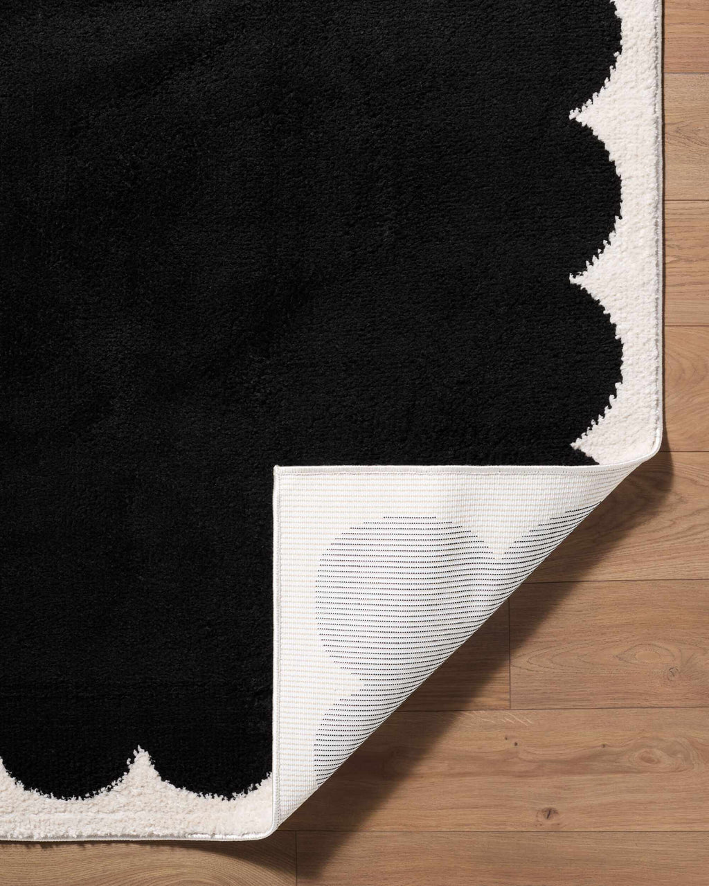 Pidaa Cream Border Machine Woven Polyester Washable Area Rug