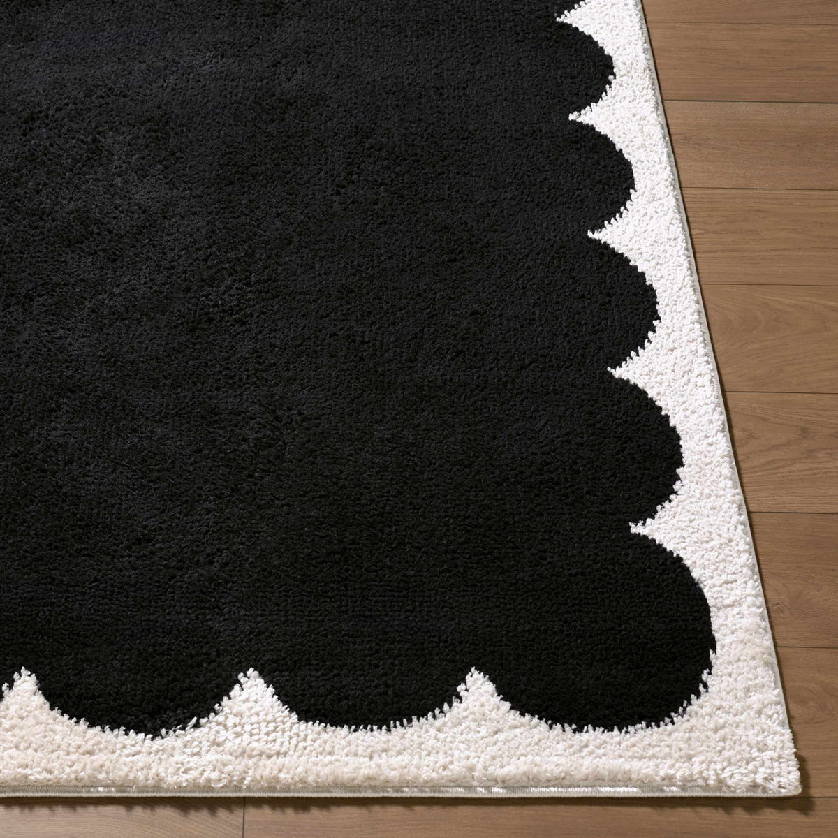 Pidaa Cream Border Machine Woven Polyester Washable Area Rug