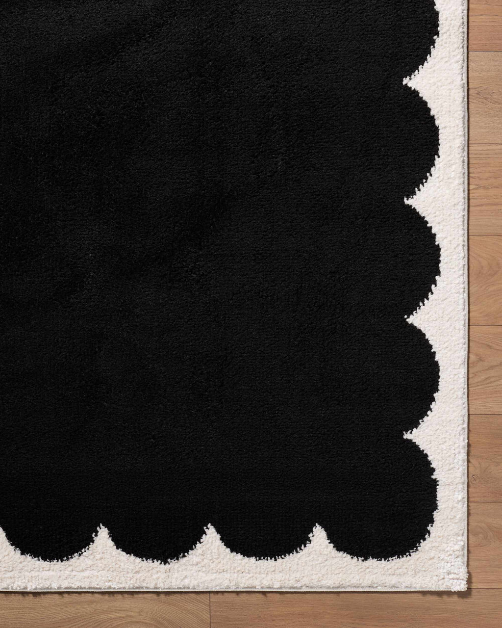 Pidaa Cream Border Machine Woven Polyester Washable Area Rug