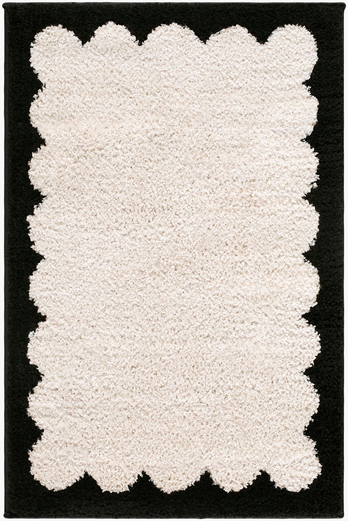 Dawa Cream Border Machine Woven Polyester Washable Area Rug