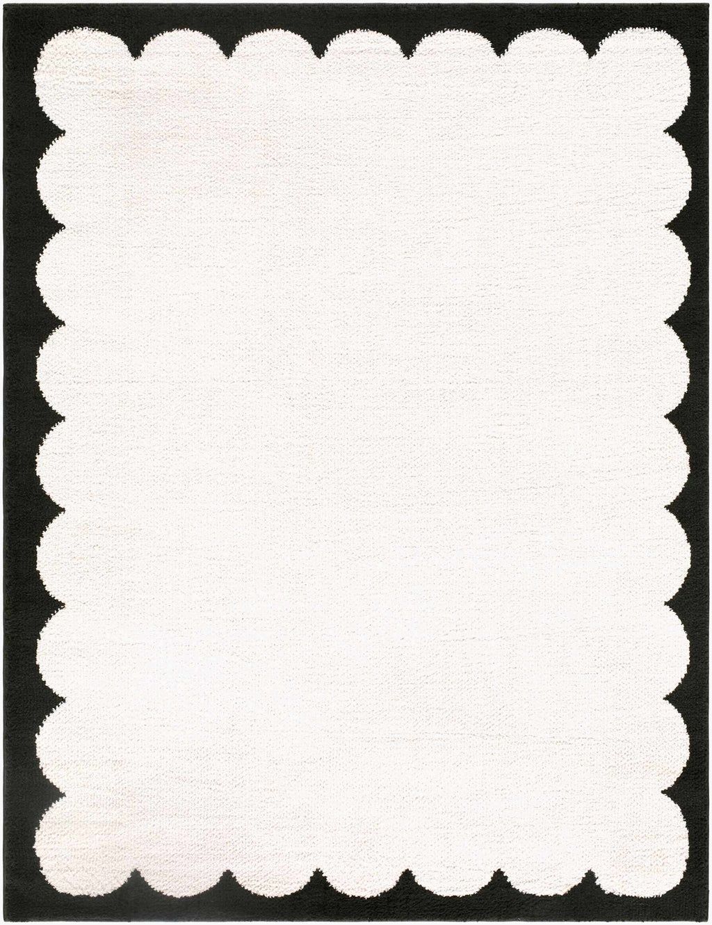 Dawa Cream Border Machine Woven Polyester Washable Area Rug