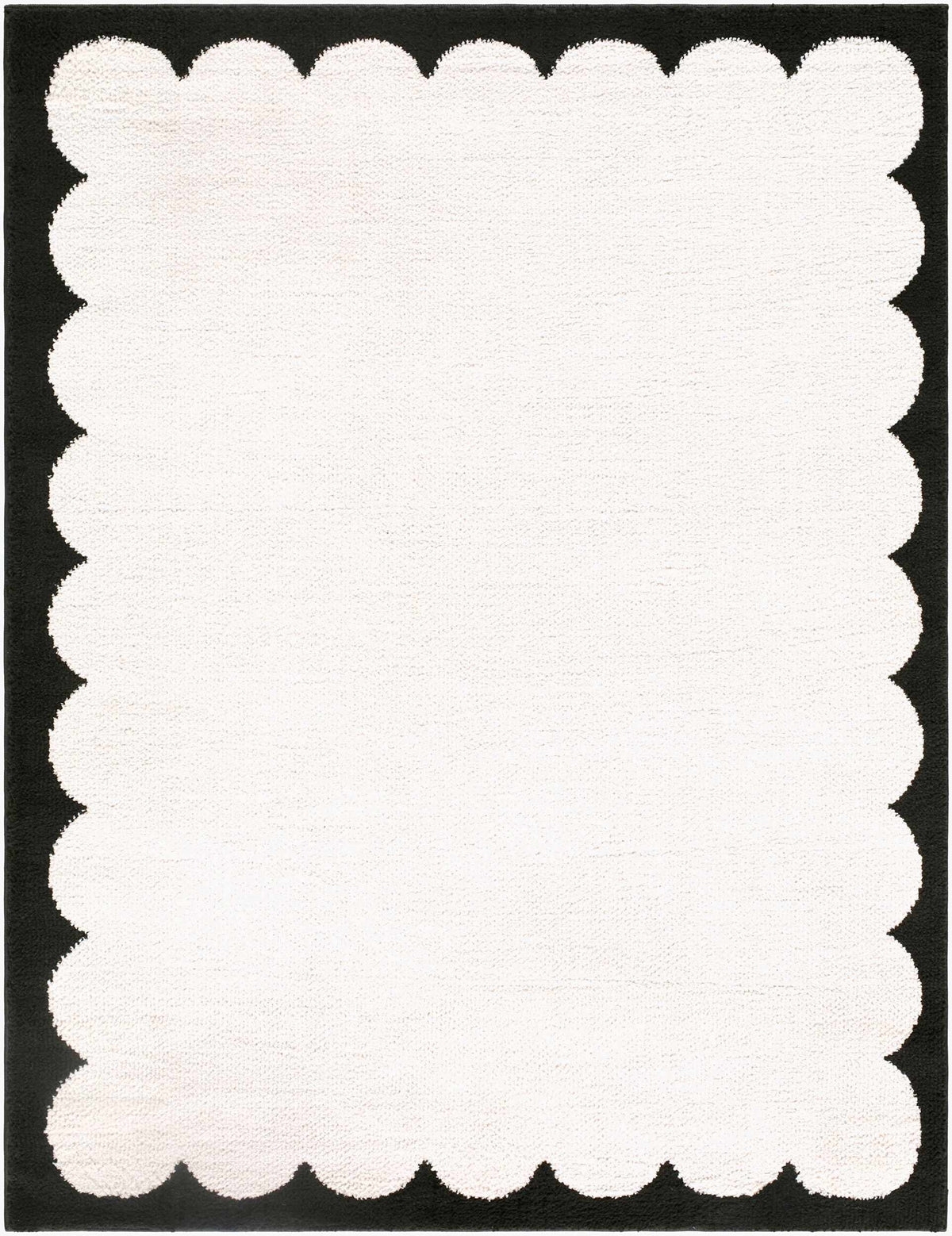 Dawa Cream Border Machine Woven Polyester Washable Area Rug