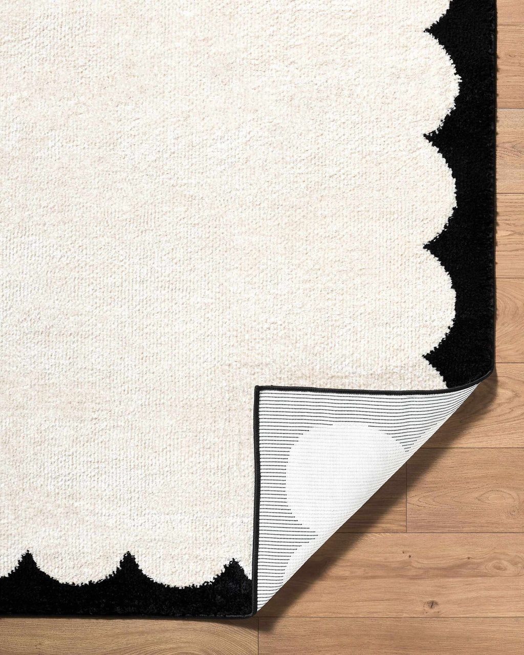 Dawa Cream Border Machine Woven Polyester Washable Area Rug