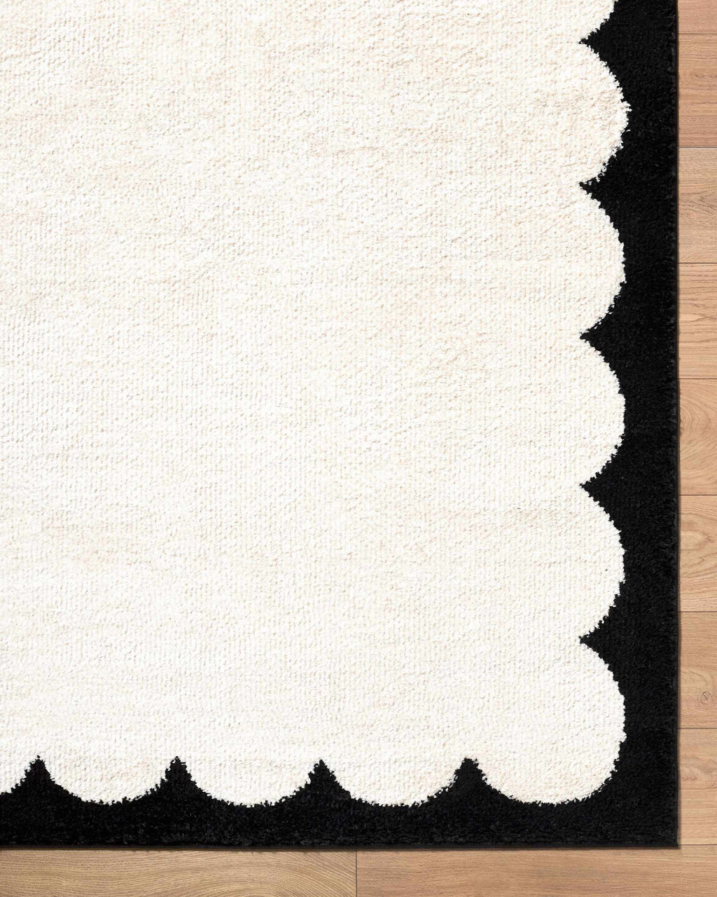Dawa Cream Border Machine Woven Polyester Washable Area Rug