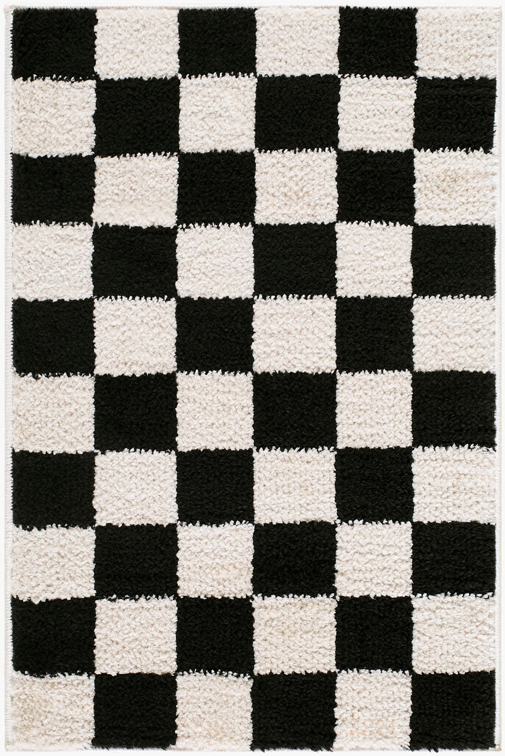 Naye Cream Color Block Machine Woven Polyester Washable Area Rug