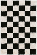 Naye Cream Color Block Machine Woven Polyester Washable Area Rug