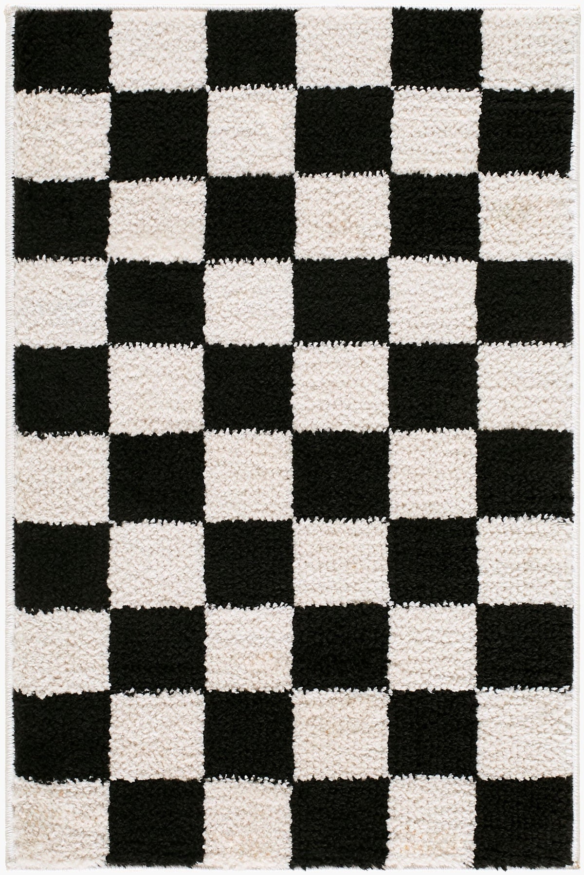 Naye Cream Color Block Machine Woven Polyester Washable Area Rug