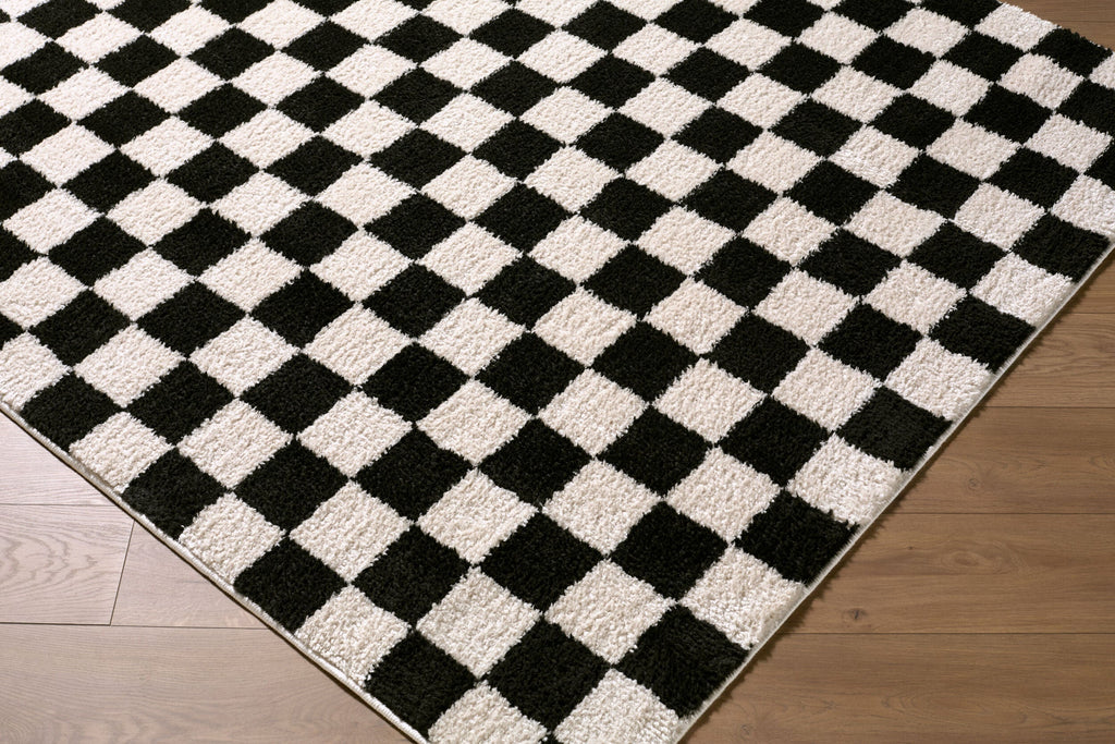Naye Cream Color Block Machine Woven Polyester Washable Area Rug