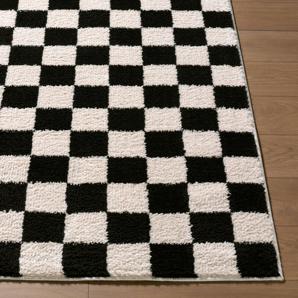 Naye Cream Color Block Machine Woven Polyester Washable Area Rug
