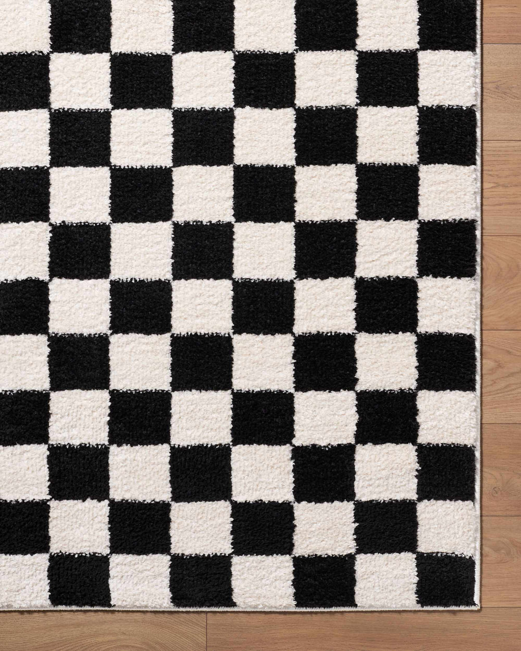 Naye Cream Color Block Machine Woven Polyester Washable Area Rug