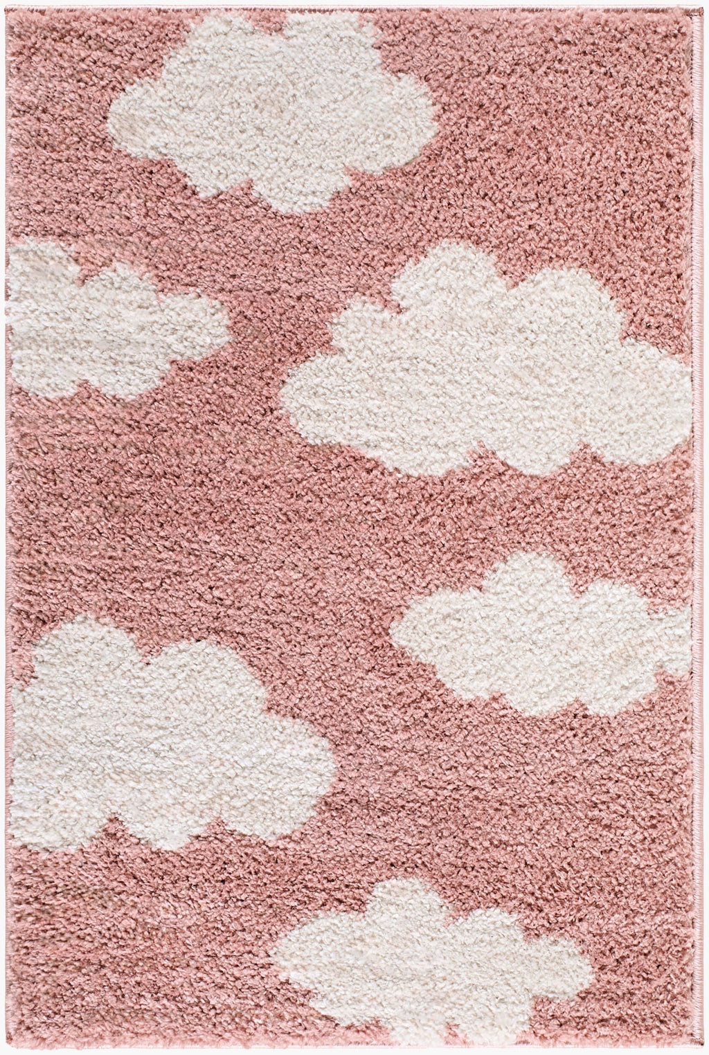 Dawo Pink Abstract Machine Woven Polyester Washable Area Rug