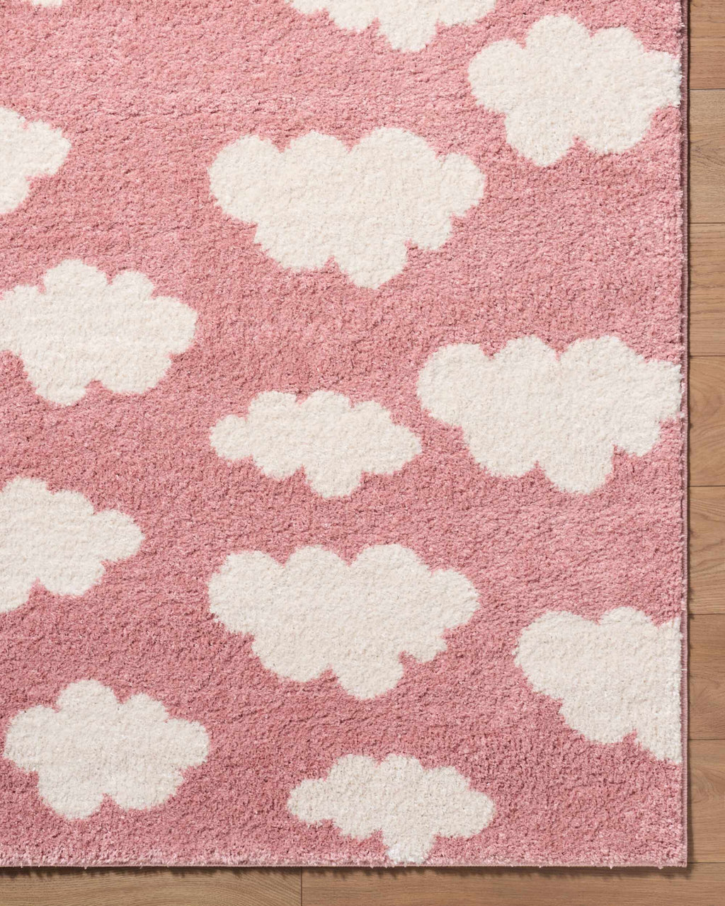 Dawo Pink Abstract Machine Woven Polyester Washable Area Rug