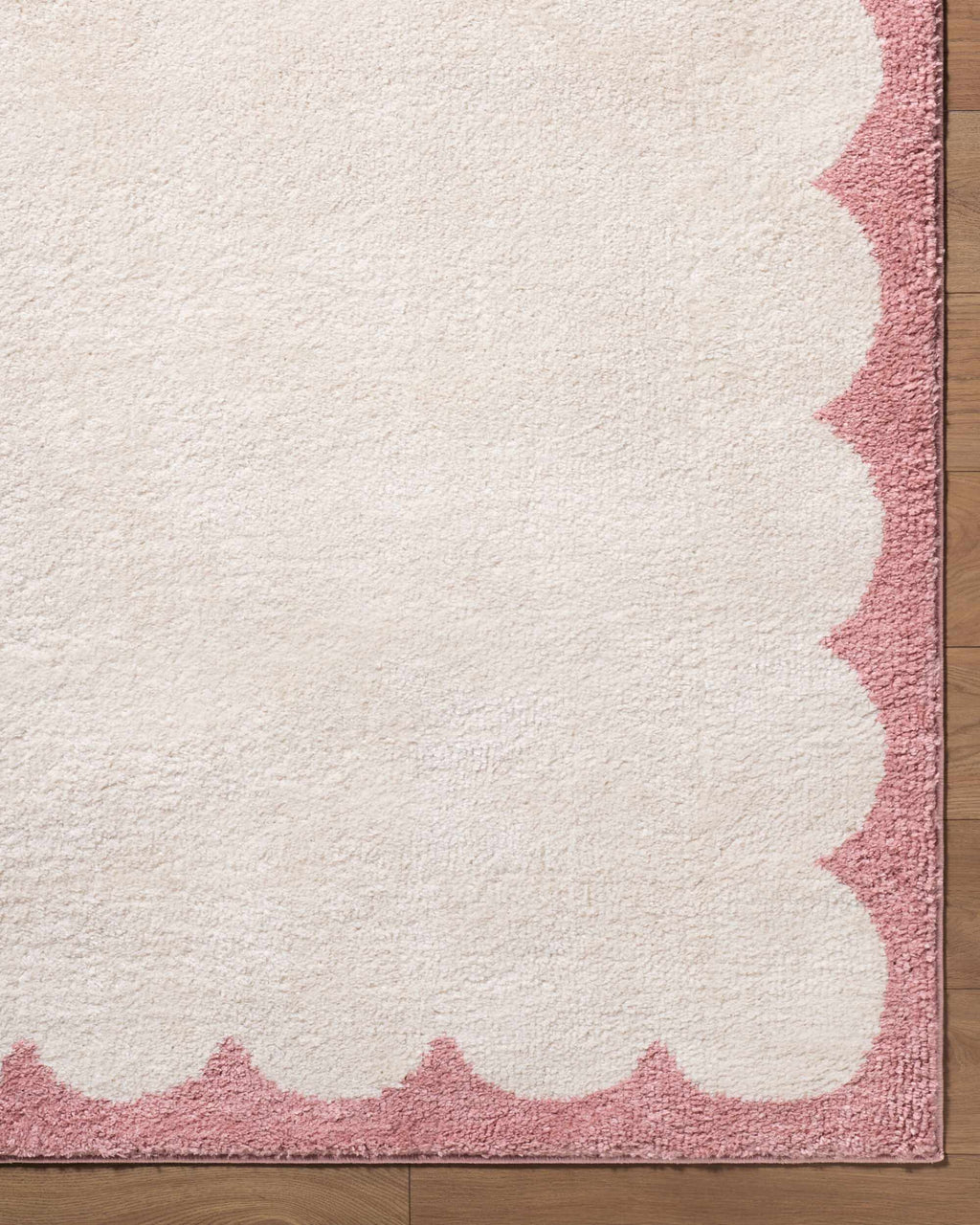 Vopee Ivory Border Machine Woven Polyester Washable Area Rug
