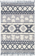 Gakona High-Low Cream&Blue Wool Rug - Clearance