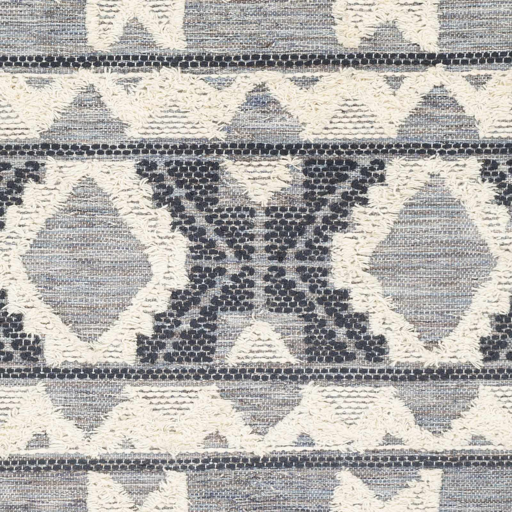 Gakona High-Low Cream&Blue Wool Rug - Clearance