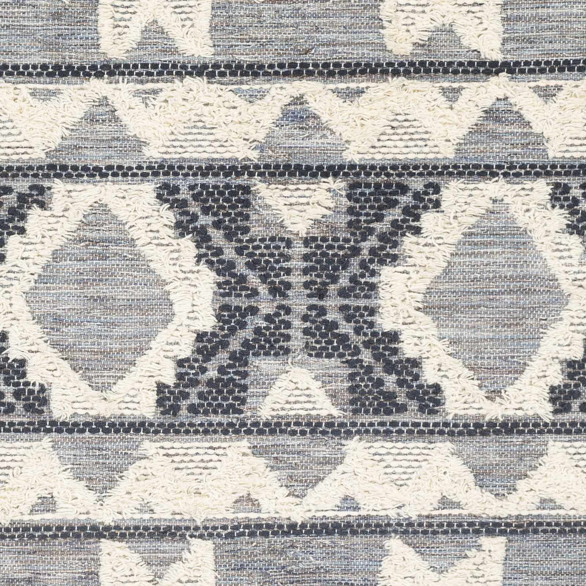 Gakona High-Low Cream&Blue Wool Rug - Clearance