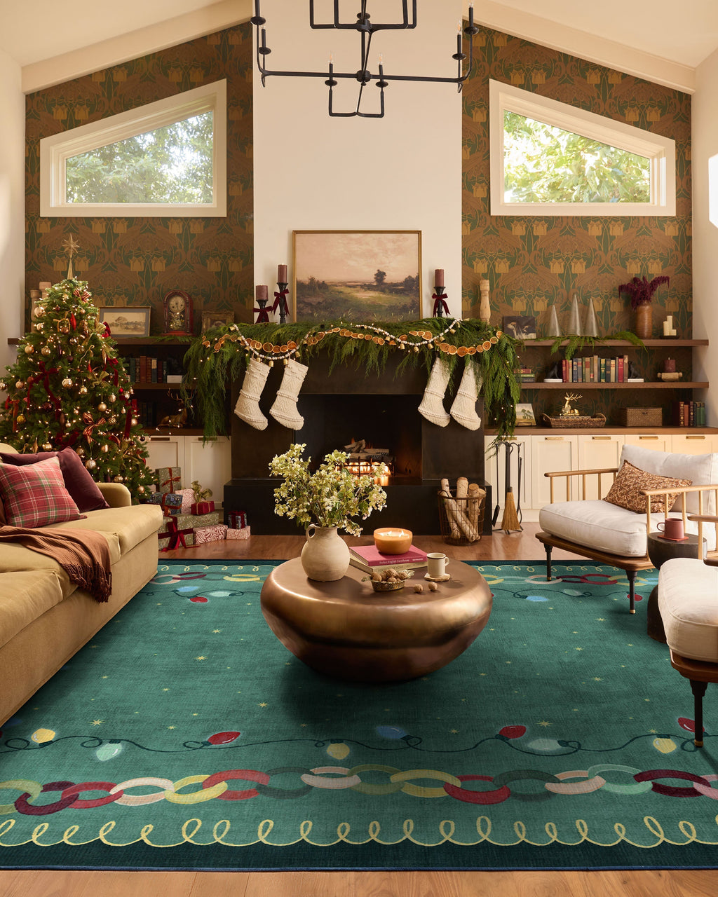 Garland Glow Green Flatwoven Rug
