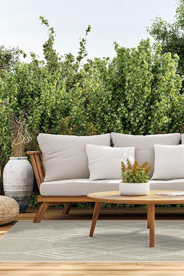 Gemma Lattice Natural Outdoor Rug