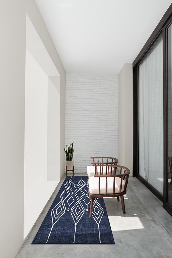 Gemma Lattice Royal Blue Outdoor Rug
