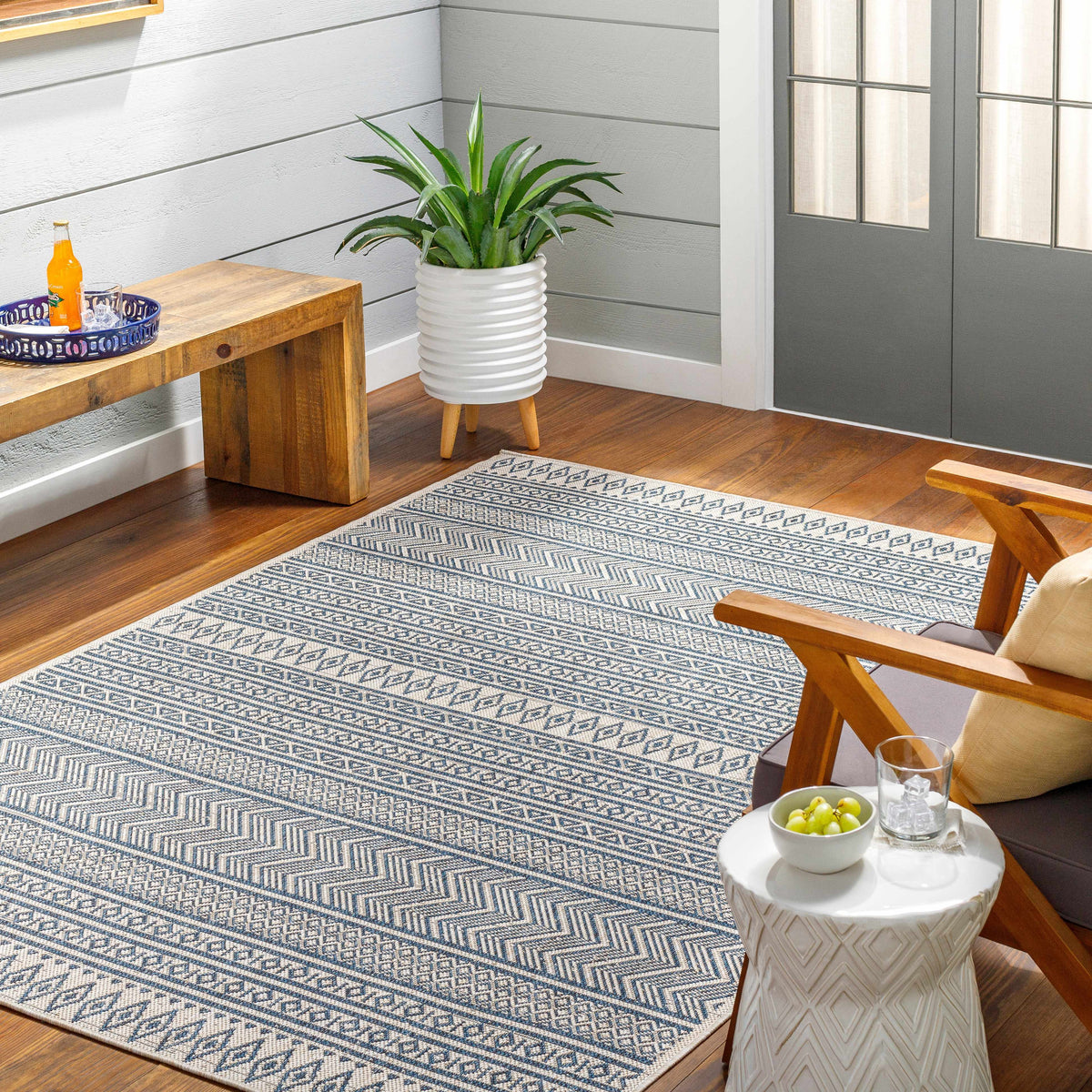 Madras Ink All Over Performance Outdoor Rug