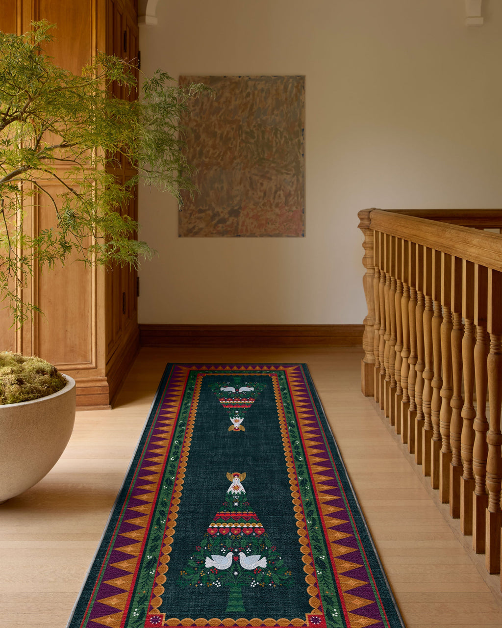 Giving Tree Green & Gold Flatwoven Rug