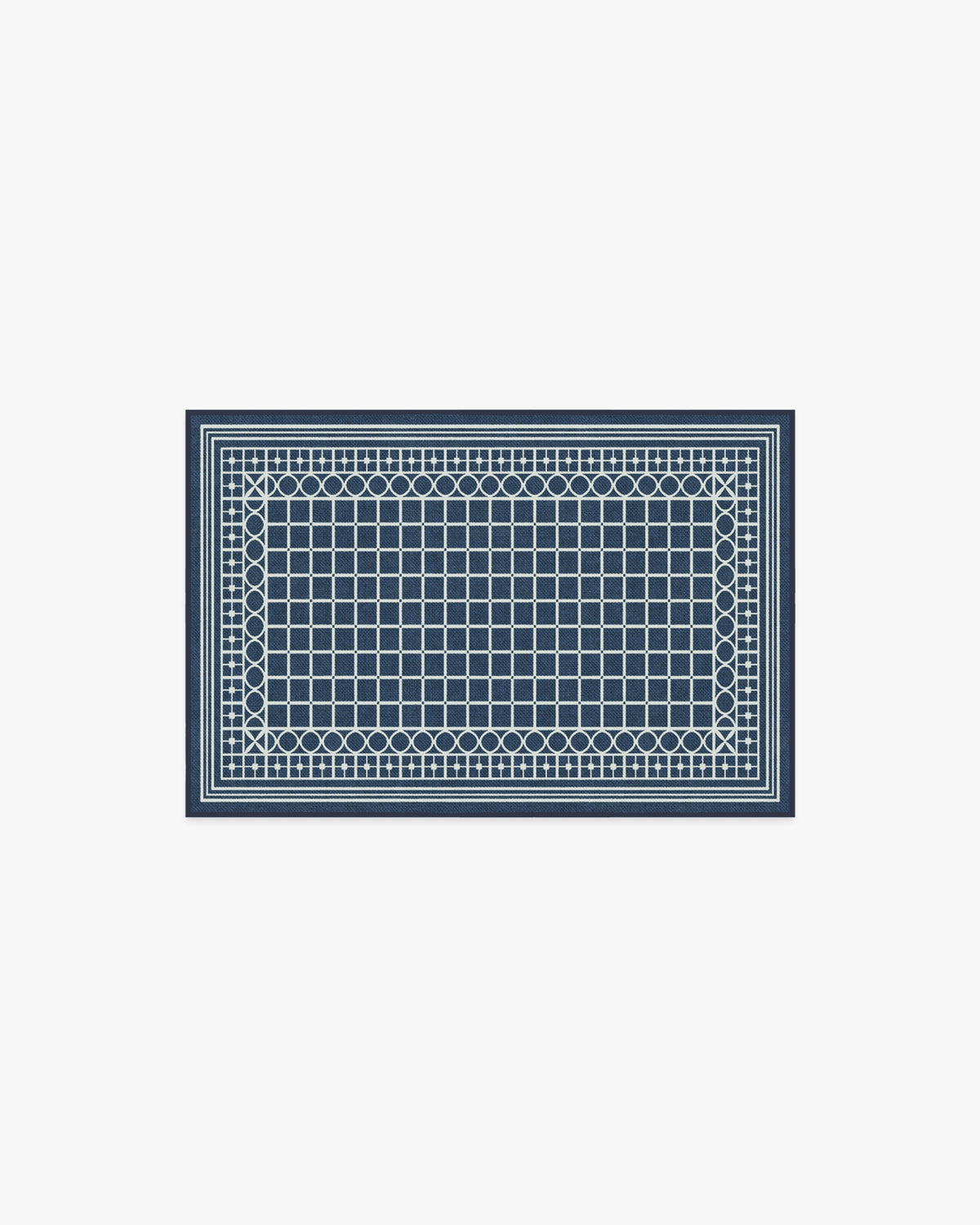 Palm Beach Navy Flatwoven Rug by Gray Malin