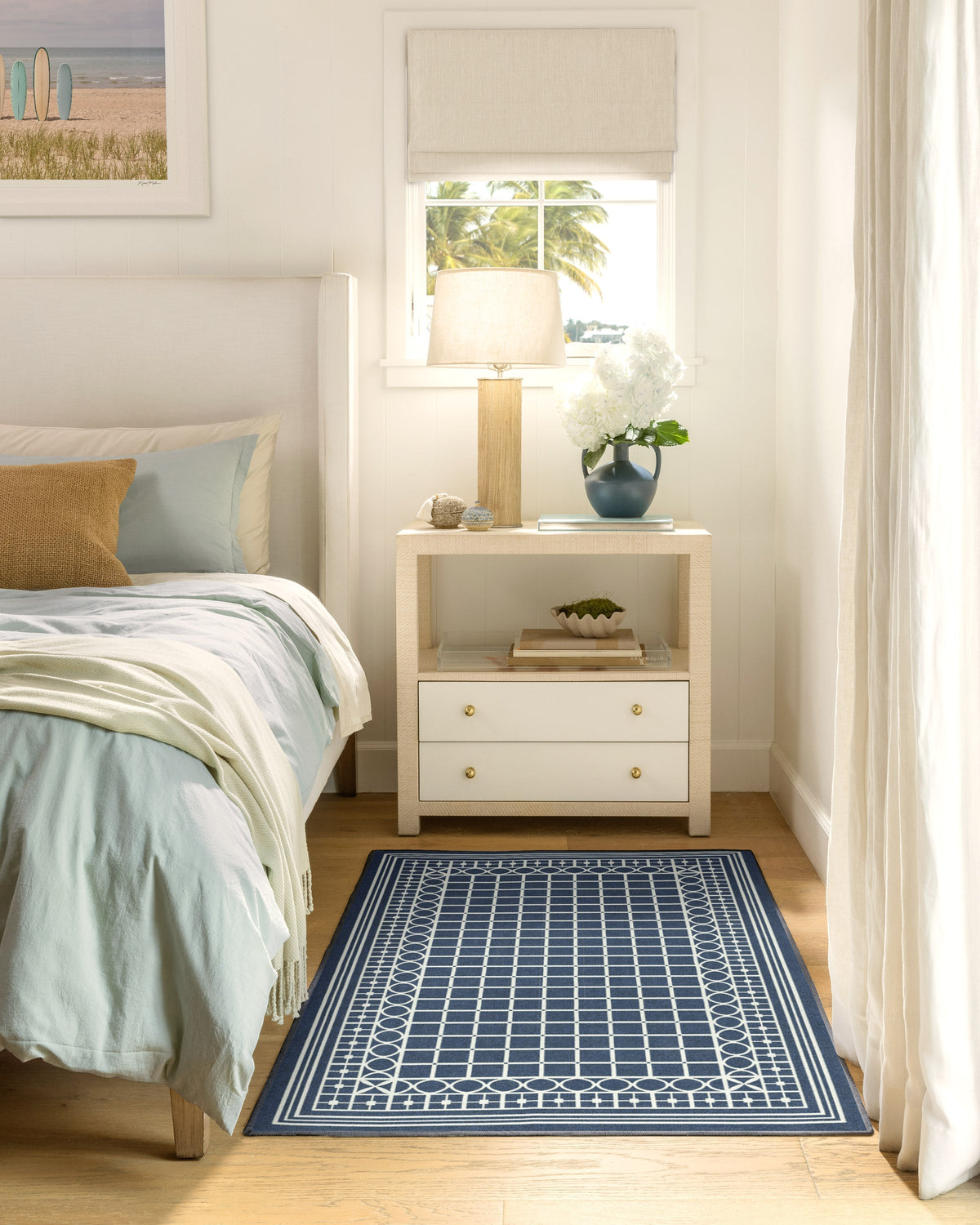 Palm Beach Navy Rug by Gray Malin
