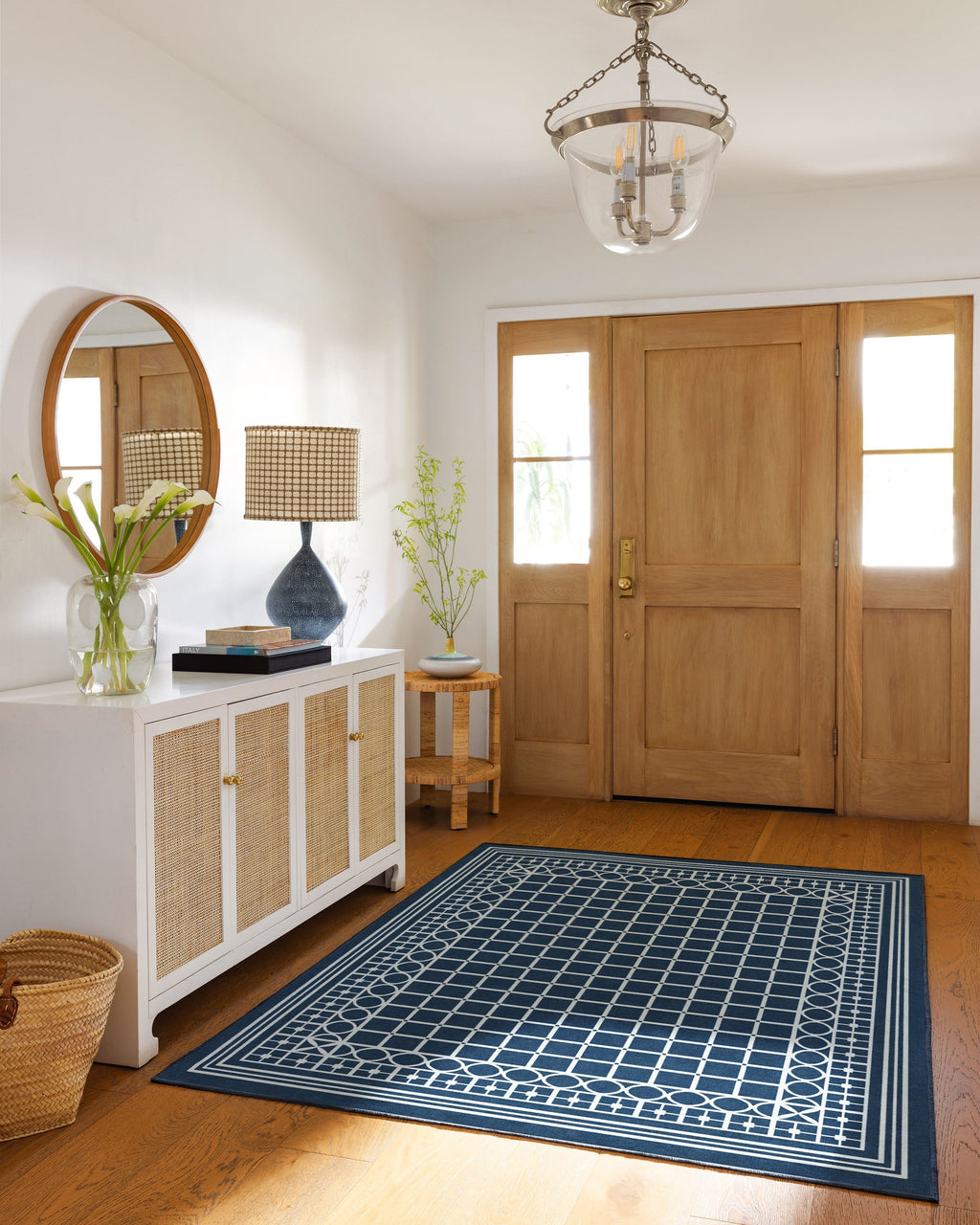 Palm Beach Navy Flatwoven Rug by Gray Malin
