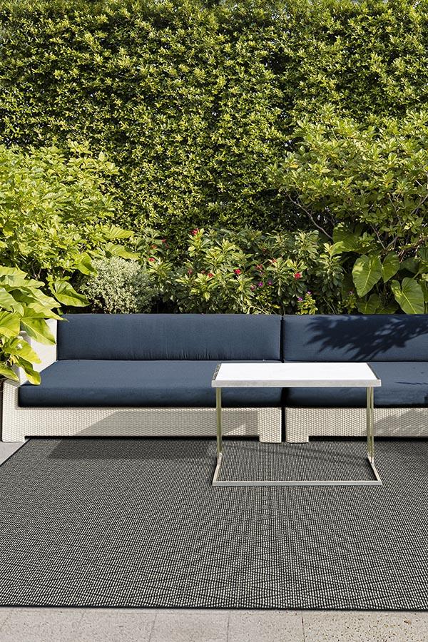 Halo Diamond Black Outdoor Rug