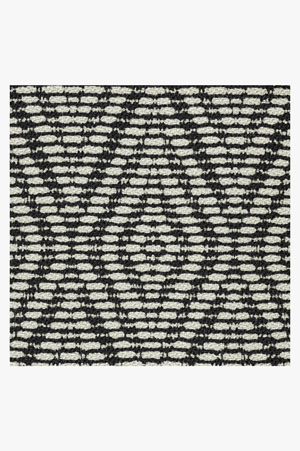 Halo Diamond Black Outdoor Rug
