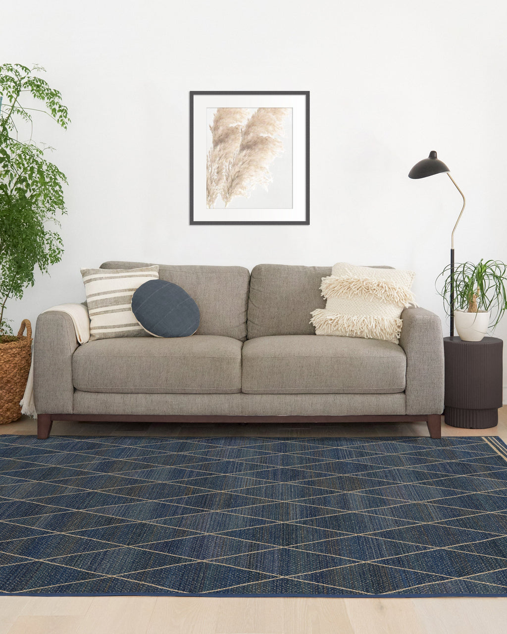 Harlequin Trellis Natural Navy Re-Jute Rug