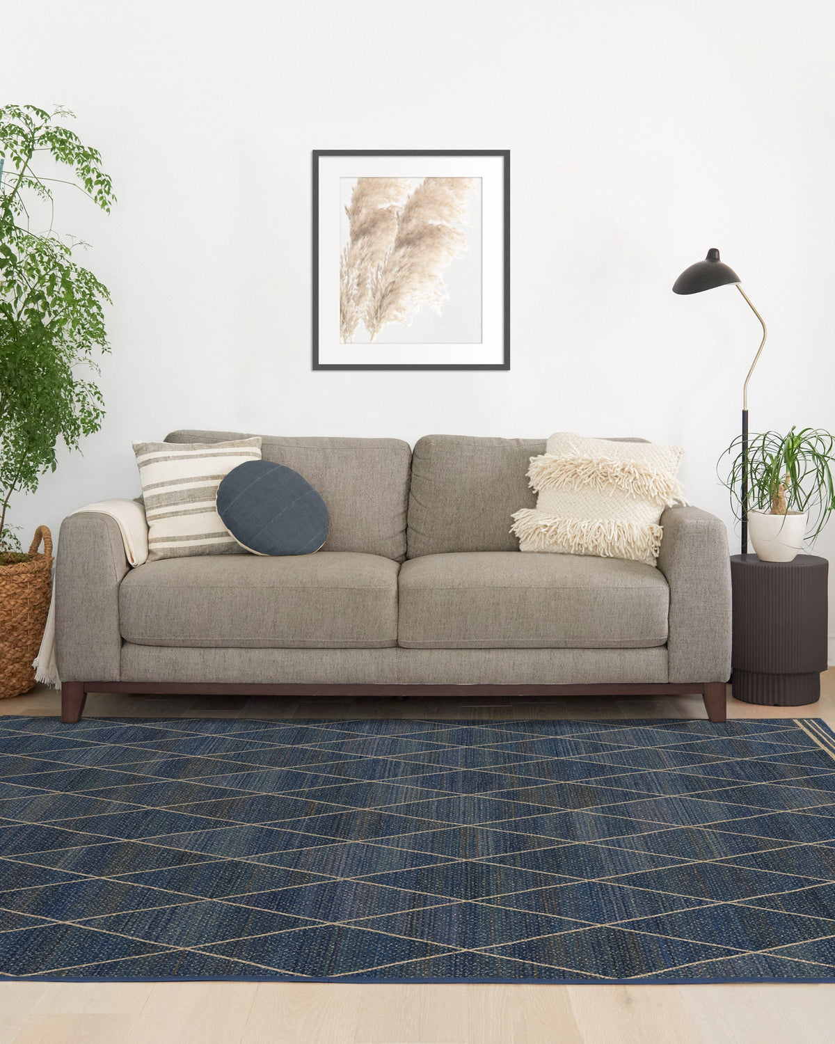 Harlequin Trellis Natural Navy Re-Jute Rug