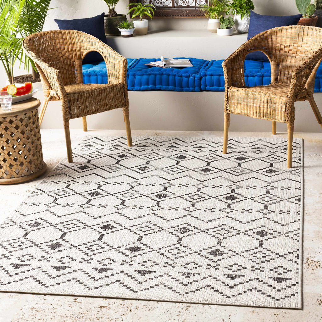 Haynesville Moroccan Design Pixel Outdoor Rug - Clearance