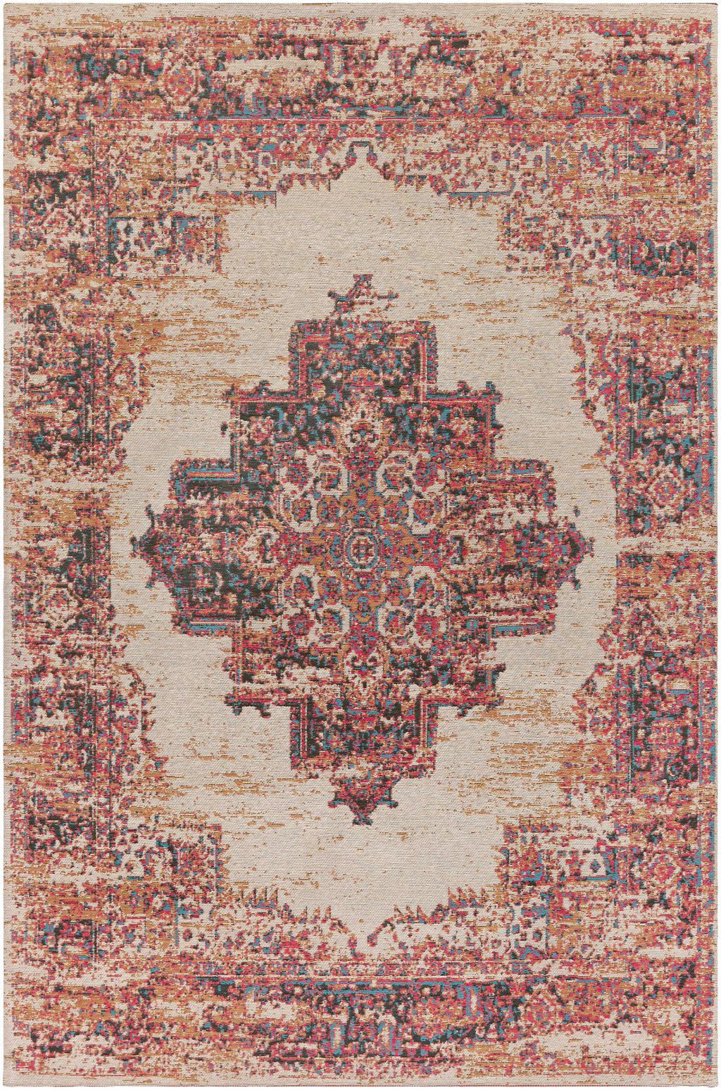 Heaton Red Medallion Area Rug - Clearance