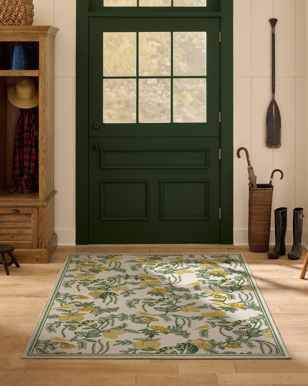 Heidi Green & Lemon Flatwoven Rug