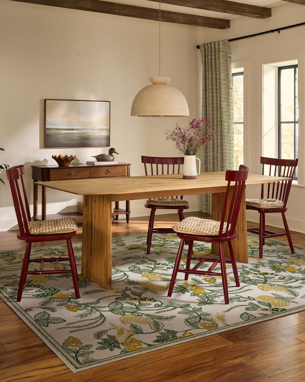 Heidi Green & Lemon Flatwoven Rug
