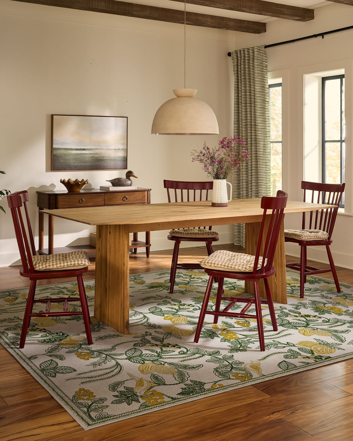Heidi Green & Lemon Flatwoven Rug