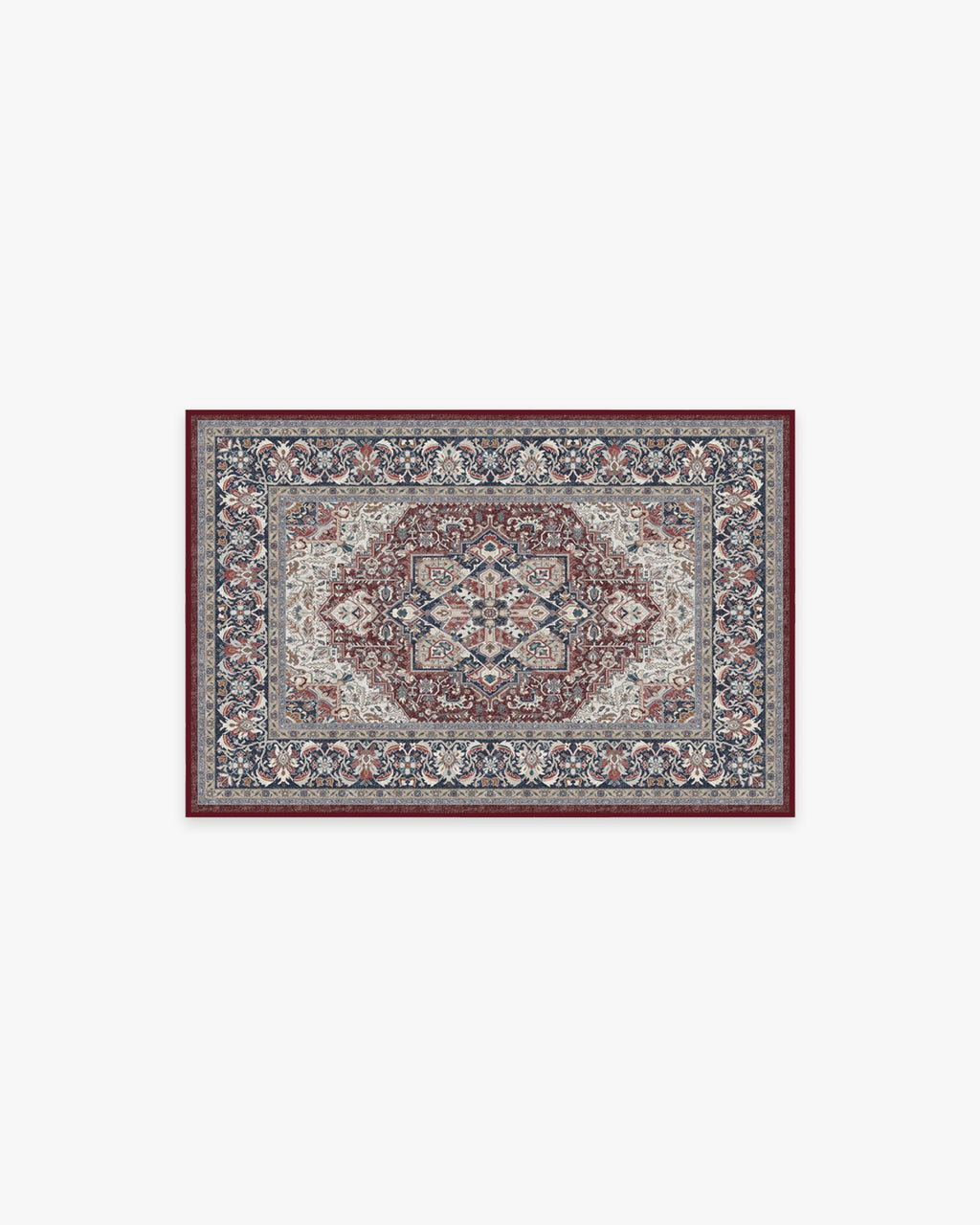 Hendesi Heriz Bordeaux Flatwoven Rug