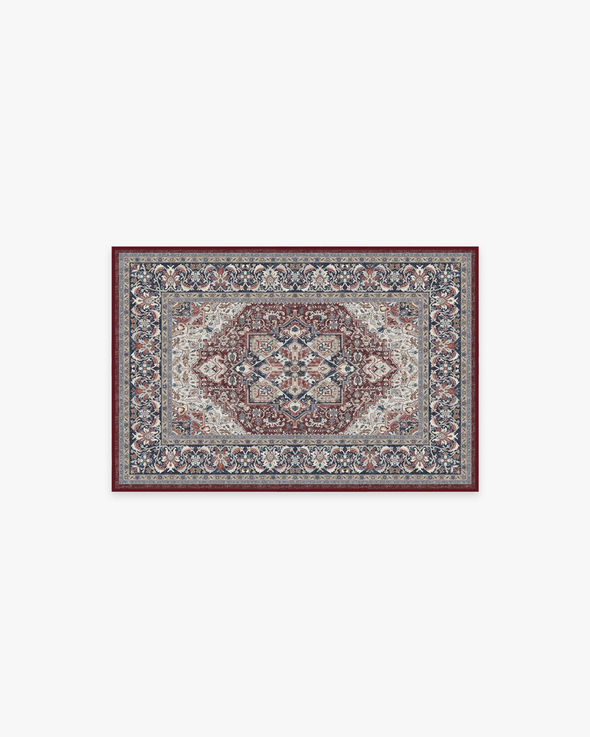 Hendesi Heriz Bordeaux Flatwoven Rug