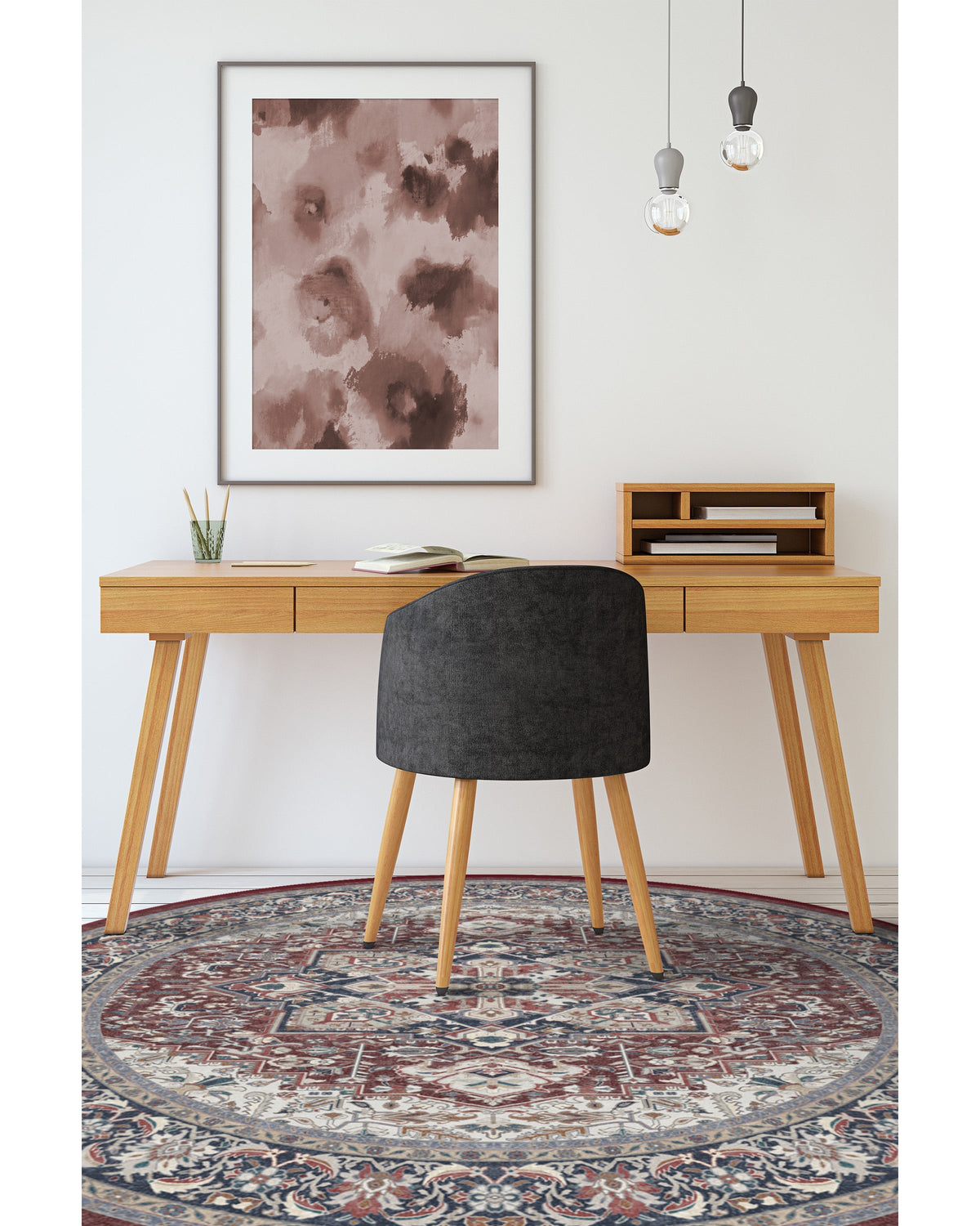 Hendesi Heriz Bordeaux Rug