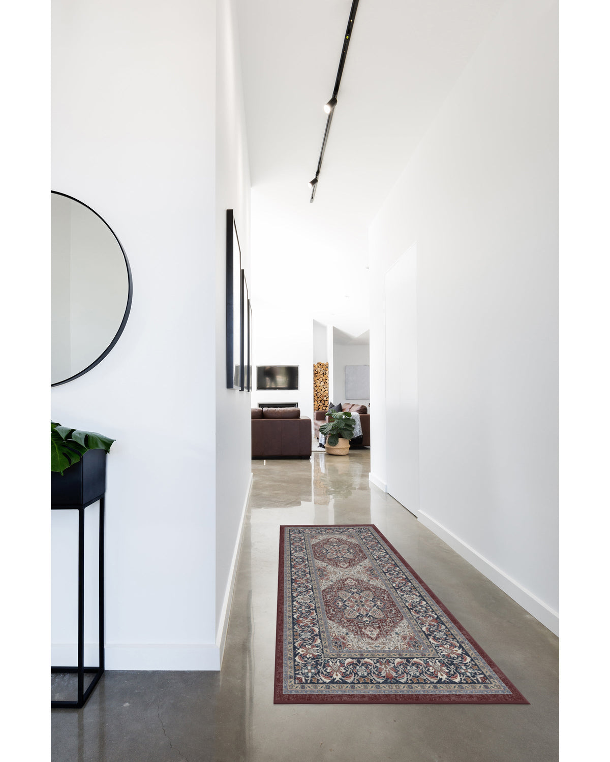 Hendesi Heriz Bordeaux Flatwoven Rug