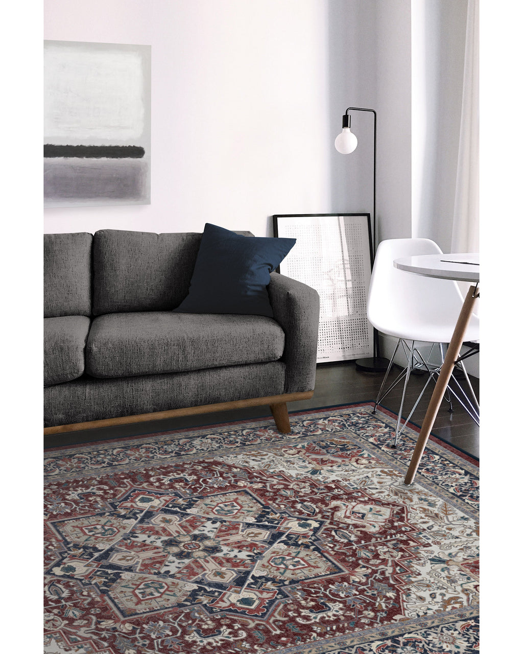 Hendesi Heriz Bordeaux Flatwoven Rug