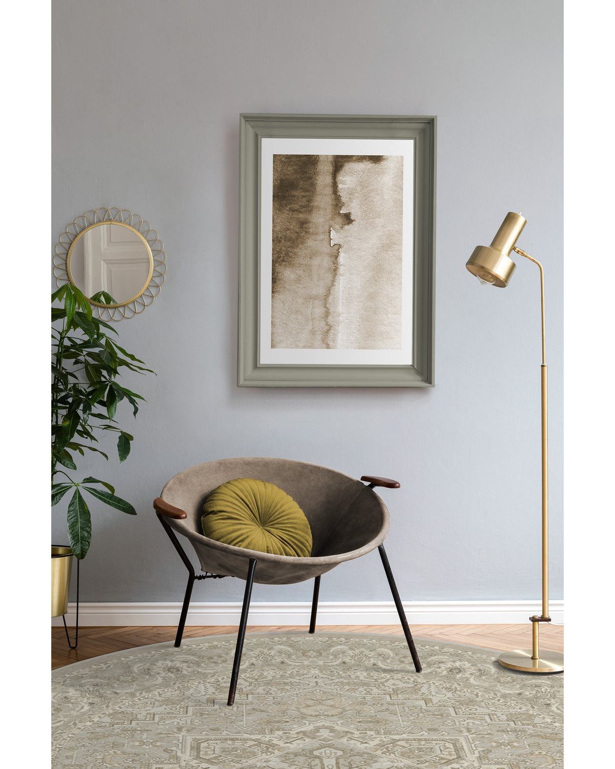 Hendesi Heriz Cream Rug