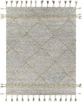 Hertfordshire Gray Trellis Tassel Wool Rug - Clearance