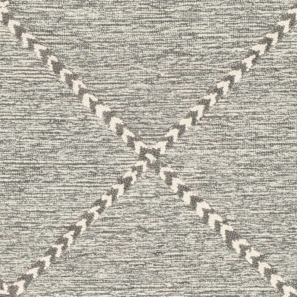 Hertfordshire Gray Trellis Tassel Wool Rug - Clearance
