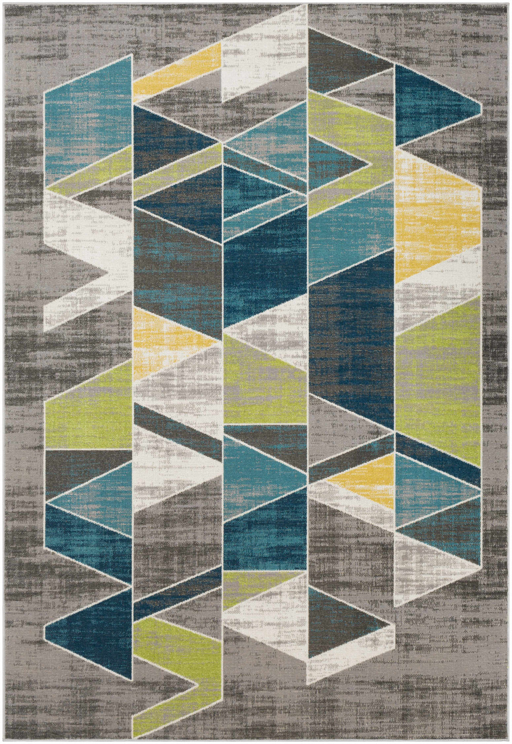 Hessel Green Triangles Area Rug - Clearance