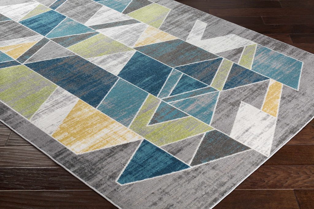 Hessel Green Triangles Area Rug - Clearance