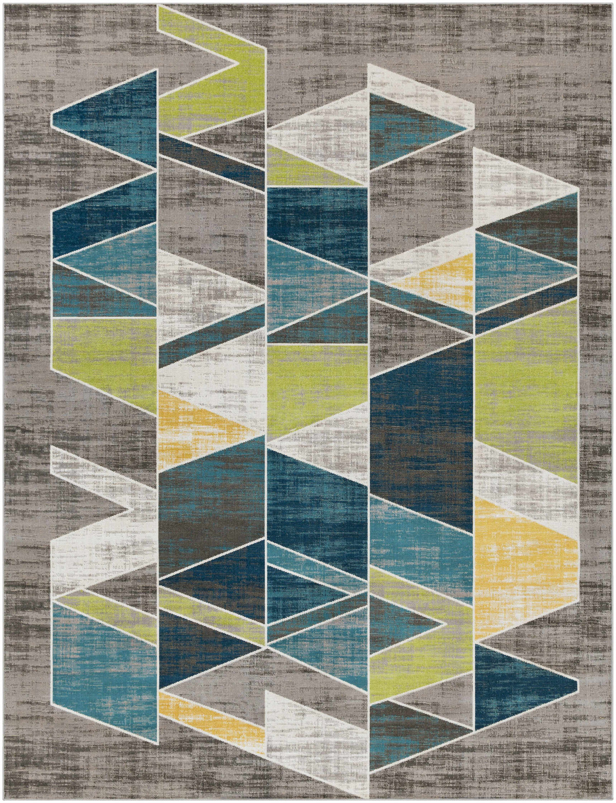 Hessel Green Triangles Area Rug - Clearance